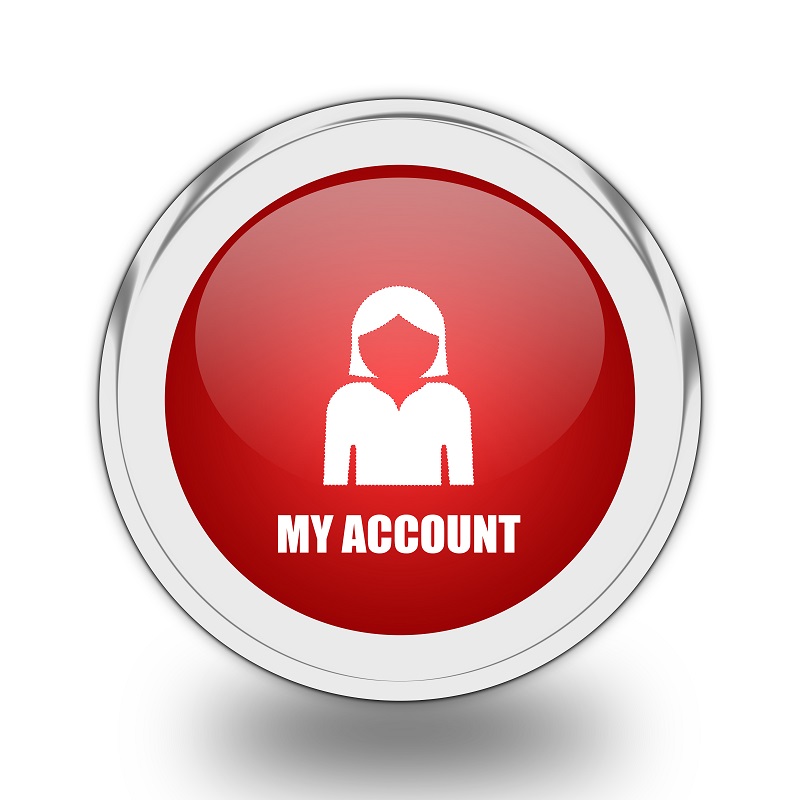 My Account logo on a red background