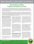 Be Cautious of the Crypto Investment Craze booklet